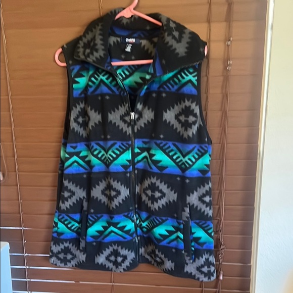 Chaps Black and Blue Aztec Vest - Picture 1 of 3